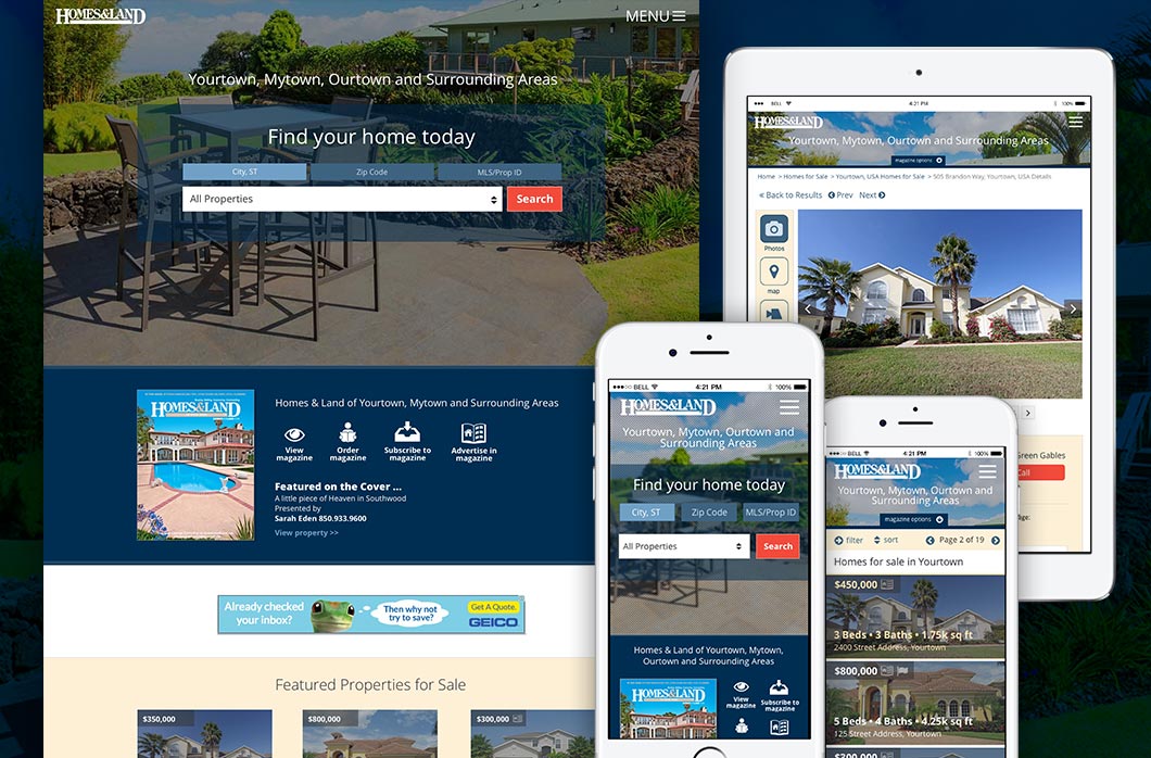 Homes & Land local magazine websites
